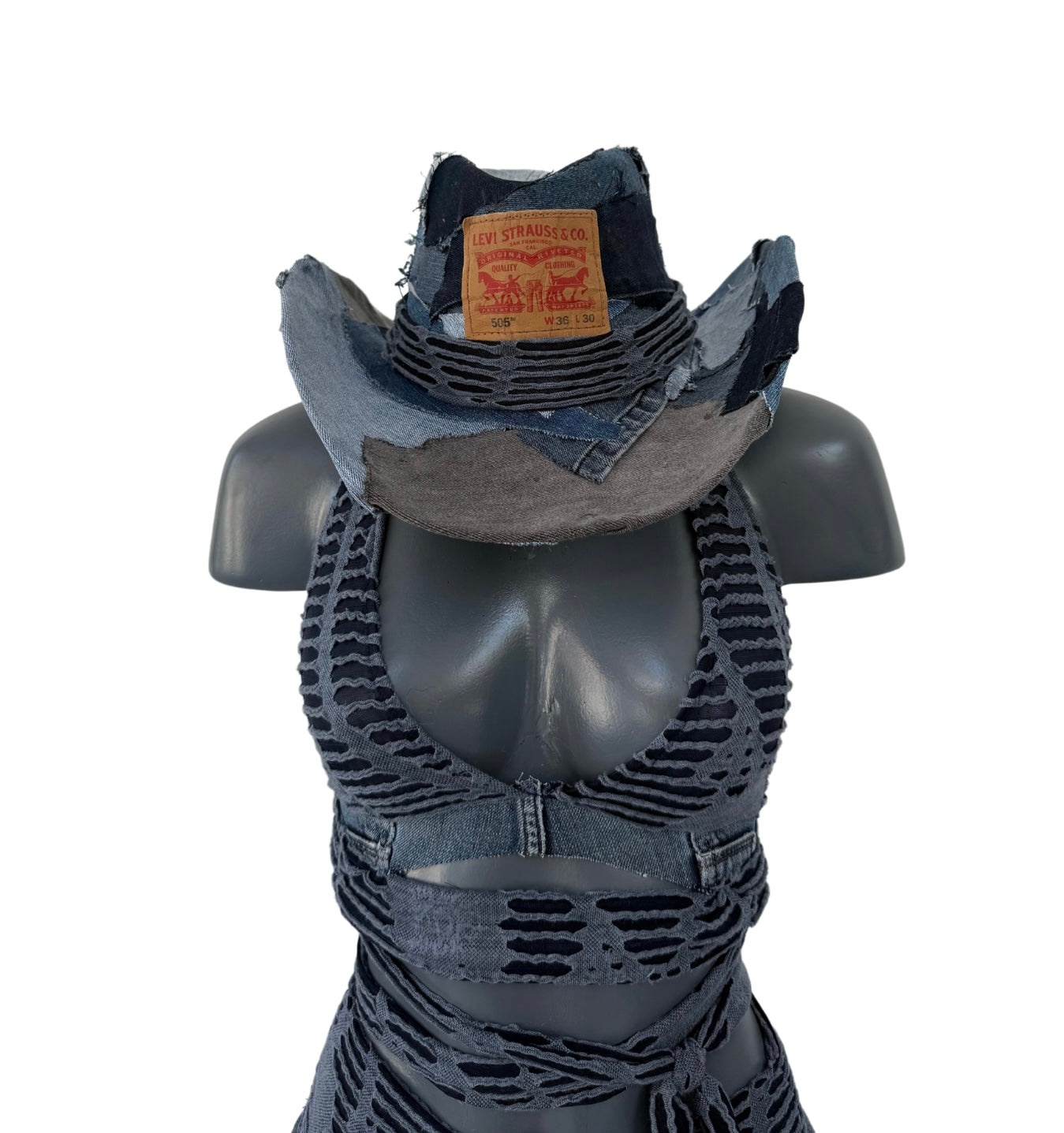 Custom Denim Patchwork Cowboy Hat