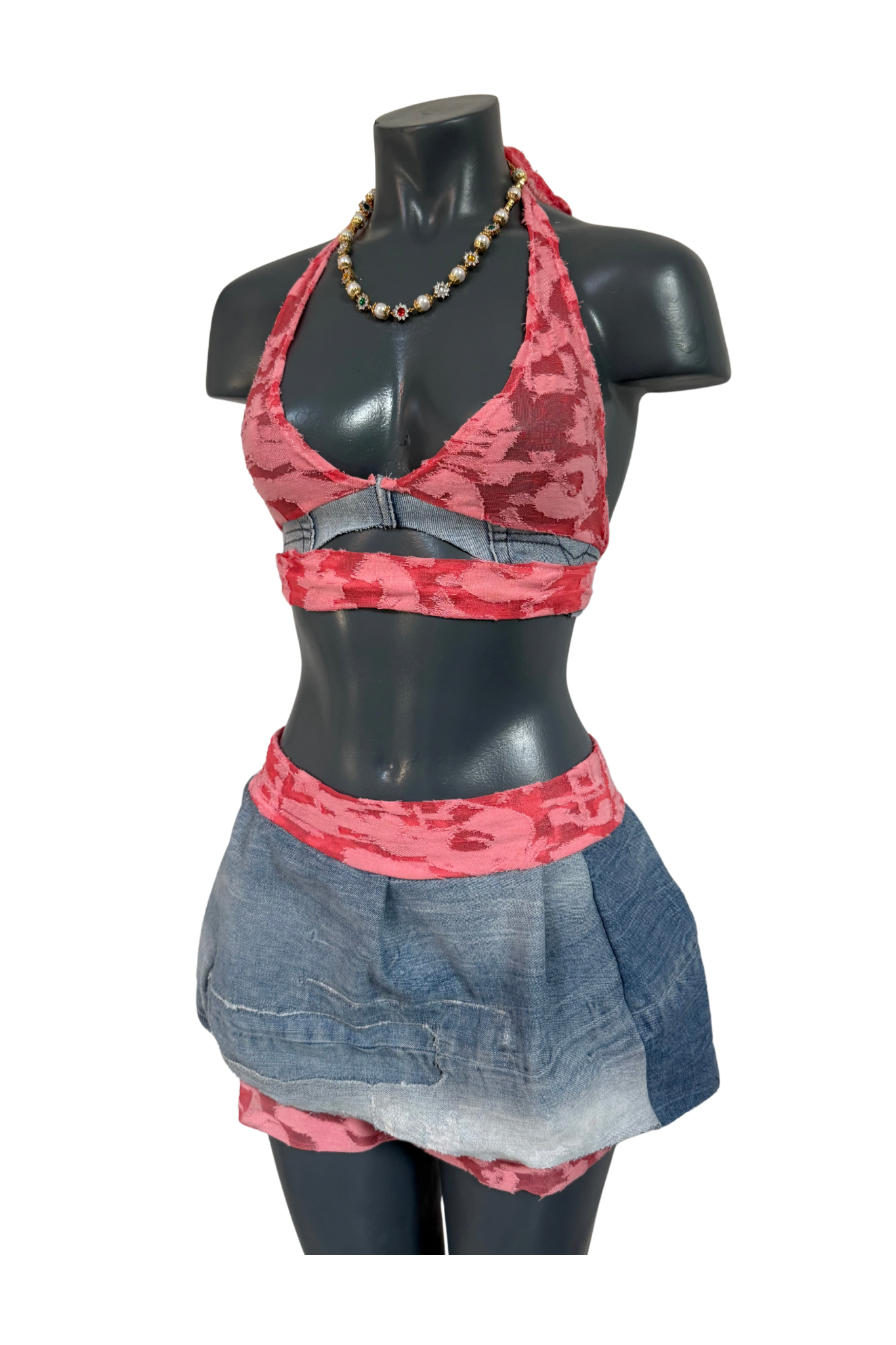 Fused - Coral Mini Skirt & Top