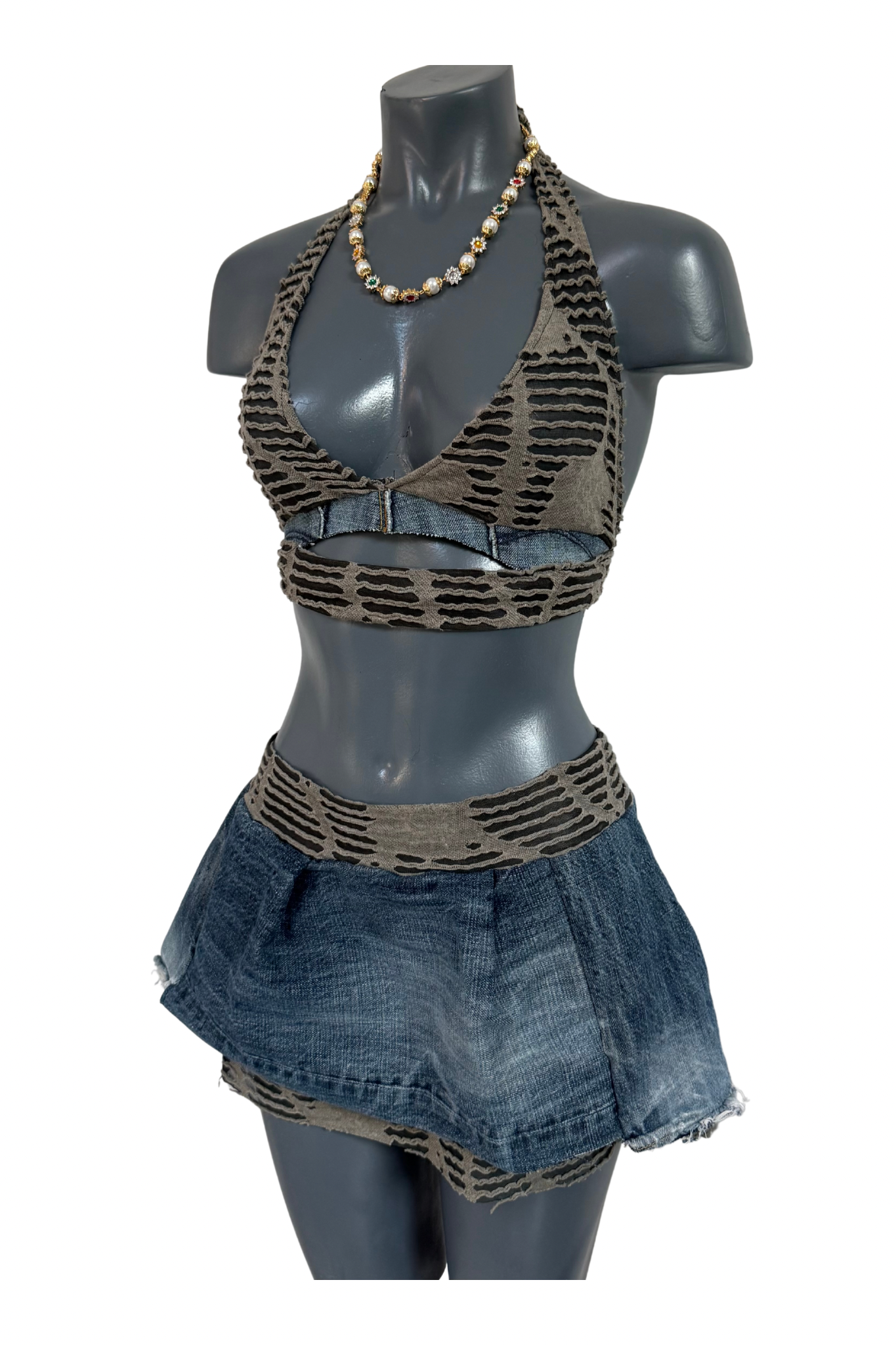 Fused - Khaki Mini Skirt & Top