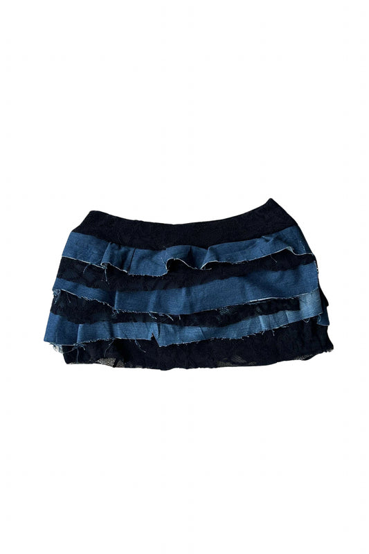 1 of 1 Black & Blue Outcast Mini Skirt